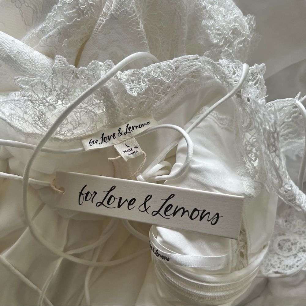 For Love & Lemons Nicola Lace Bridal Gown White Medium / Large NEW MSRP $648 - Picture 13 of 14